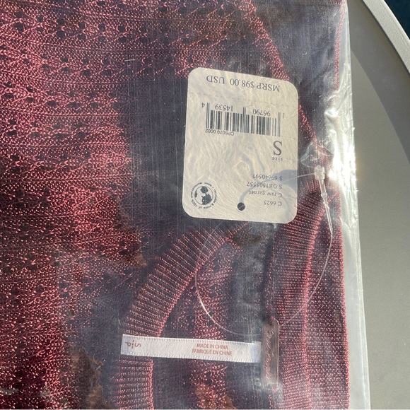 NWT Free People H2O Crew Pullover Open Stitch Knit Top Red Small OB1505557 Party - Picture 9 of 9